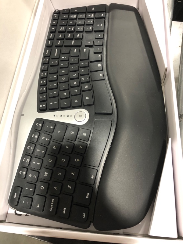 Photo 2 of Nulea Wireless Ergonomic Keyboard, 2.4G Split Keyboard with Cushioned Wrist and Palm Support, Arched Keyboard Design for Natural Typing, Compatible with Windows/Mac