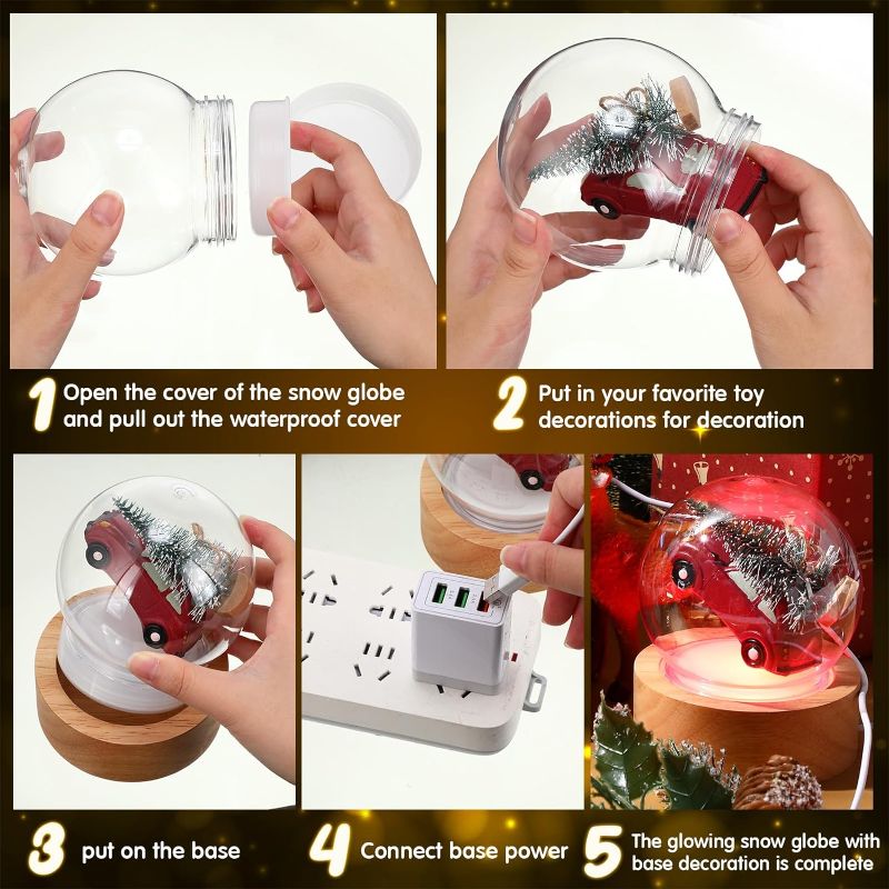 Photo 1 of 3.9 Inch Christmas DIY Snow Globes Water Globe Set 6 Pcs Snow Globe