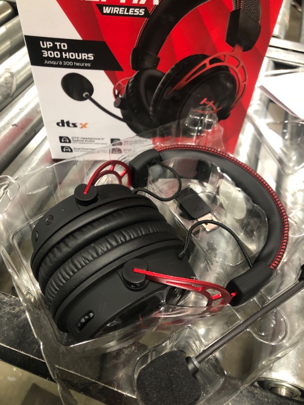 Photo 1 of HyperX Cloud Alpha Wireless - Gaming Headset for PC, 300-hour battery life, DTS Headphone:X Spatial Audio, Memory foam, Dual Chamber Drivers, Noise-canceling mic, Durable aluminum frame Red Wireless Cloud Alpha Headset