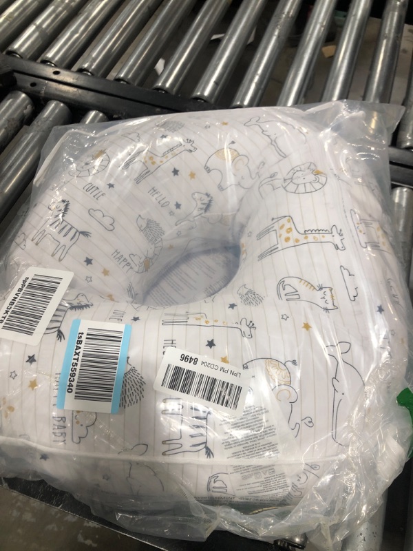 Photo 1 of Boppy Nursing Pillow Original Support, White and Gold Notebook, Ergonomic Nursing Essentials for Bottle and Breastfeeding, Firm Fiber Fill, with Removable Nursing Pillow Cover, Machine Washable