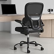 Photo 1 of Ergonomic Home Office Chair, Mesh Desk Chair with Lumbar Support, Comfy Computer Desk Chair with Flip Armrest Rolling Wheels, Black.