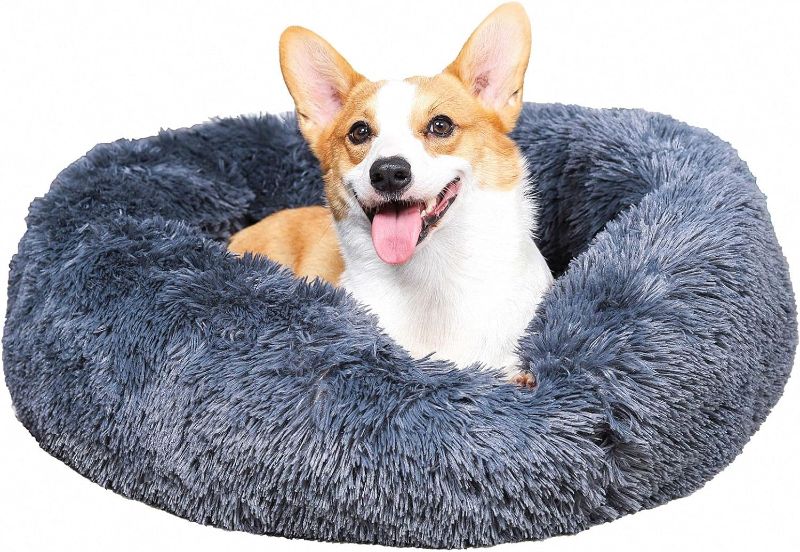 Photo 1 of  Dog Bed,  Dog Bed for Medium and Large Dogs Comfortable Pet Bed Faux Fur Donut Cuddler