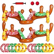Photo 1 of  Christmas Inflatable Reindeer Antler Toss Game for Xmas Kids Teens Party Favors Supplies Outdoor Indoor Ring Toss Game