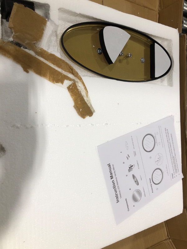 Photo 1 of LVSOMT 20" Vanity Makeup Mirror with Lights, 3 Color Lighting Dimmable LED Mirror, Touch Control, 360°Rotation, High-Definition Large Round Lighted Up Mirror for Bedroom Table Desk Gold