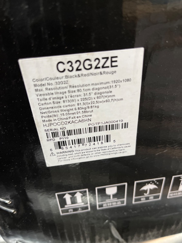 Photo 1 of AOC C32G2ZE 32" Curved Frameless Gaming Monitor, Full HD 1920x1080, VA, 0.5ms 240Hz, AMD FreeSync Premium, DP/HDMI/VGA, VESA, 3-3-1 Re-Spawn Program 32 inch | Full HD 240Hz 0.5ms