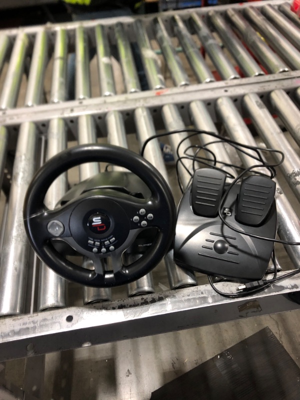 Photo 2 of Superdrive SV200 Driving Wheel with Paddle Shifters and Pedals
