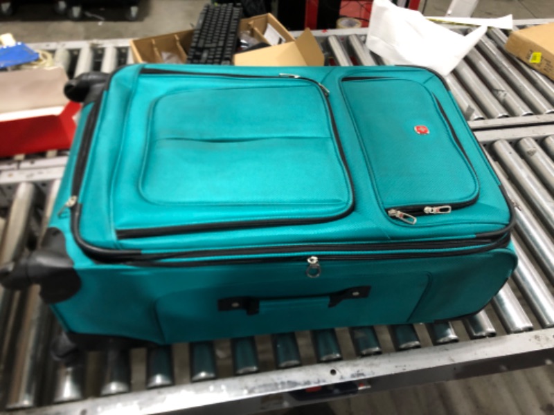 Photo 2 of SwissGear Sion Softside Expandable Roller Luggage, Teal, Checked-Large 29-Inch Checked-Large 29-Inch Teal