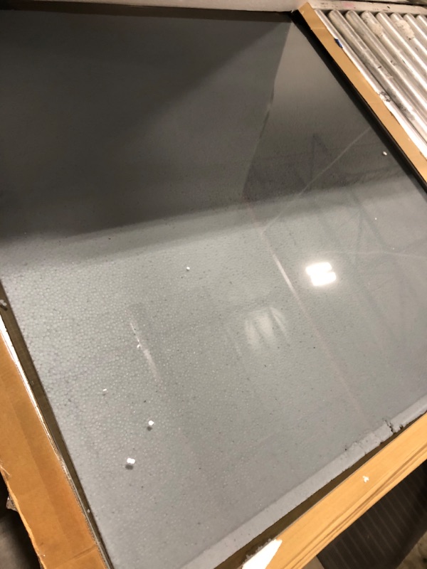 Photo 1 of KIAYACI Glass Chair Mat for Carpet or Hard Floor Tempered Glass Glass Table Top Table Mat Square 36" x 36", 1/4 inch Thick, Grey 36*36*1/4 inch Dark