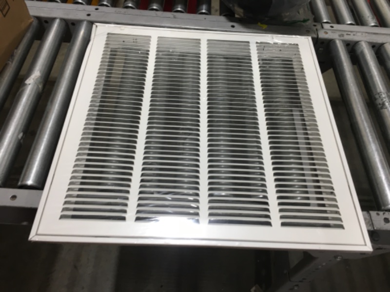 Photo 2 of 20"x20" Steel AIR Return Filter Grille, OPENABLE FACE, White & PAINTABLE