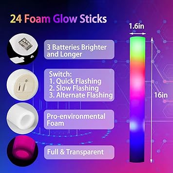 Photo 1 of  Glow Sticks with 3 Modes Colorful Flashing,