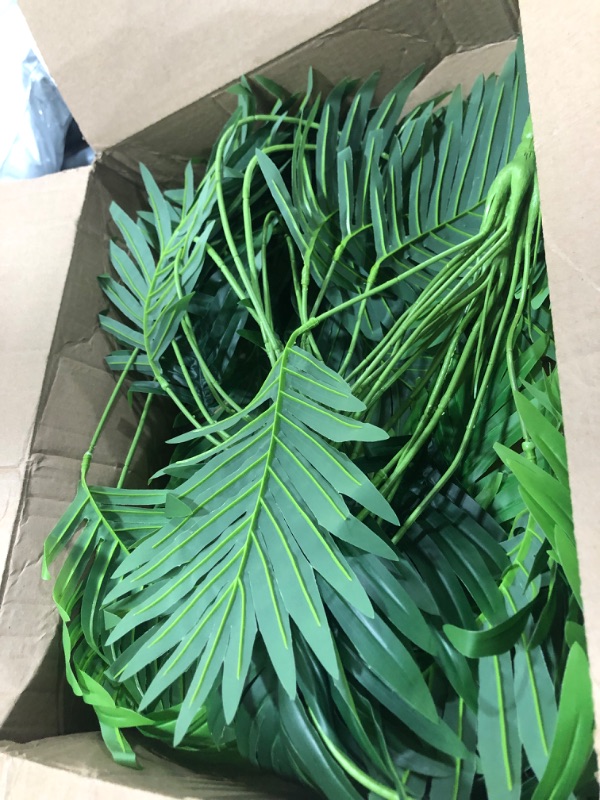 Photo 2 of 30" Artificial Palm Plants Leaves Tropical Greenery Bush Imitation Faux Fake Palm Tree Leaf for Home Kitchen Party Flowers Arrangement Wedding Decorations 2