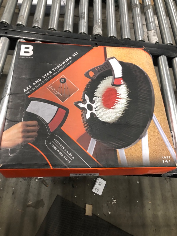 Photo 2 of BLACK SERIES The Axe Throwing Target Set, 3 Throwing Axes and Bristle Target, Active and Safe Play, Blunted Edges and Lightweight Plastic, Indoor or Outdoor Use and Backyard Fun