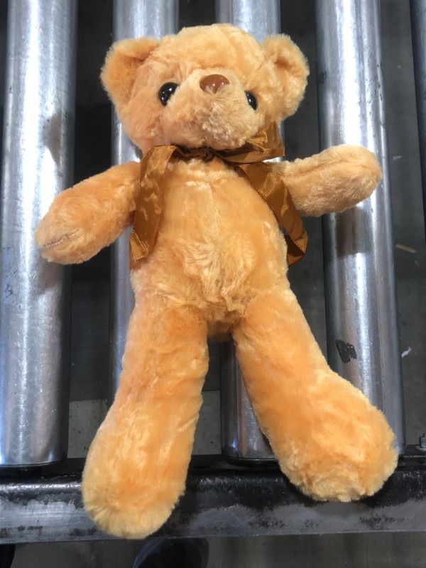 Photo 1 of 12 Inch Plush Bear Stuffed Animals with Ribbon Bow Ties Soft Fluffy Bear Bulk Toy