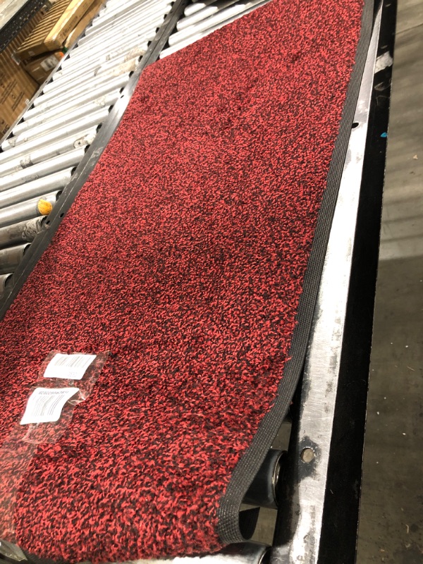 Photo 1 of 40" X 22" RED AND BLACK RUBBER RUNNER RUG