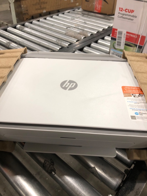 Photo 2 of HP DeskJet 2755e Wireless Color All-in-One Printer with bonus 6 months Instant Ink (26K67A), white