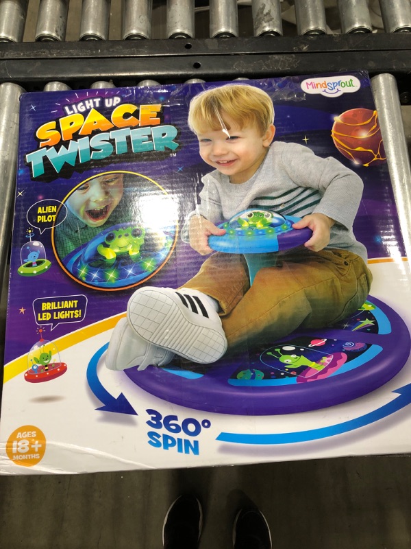 Photo 2 of MindSprout Light-Up Space Twister | 360° Sit Twist and Spin, Toddler Toys Age 2, 3, 4, 5, Birthday for Boy Girl, 18 Months +, LED Lights, Kids Toy Indoor or Outdoor for 2 Year Old (Patent Pending)