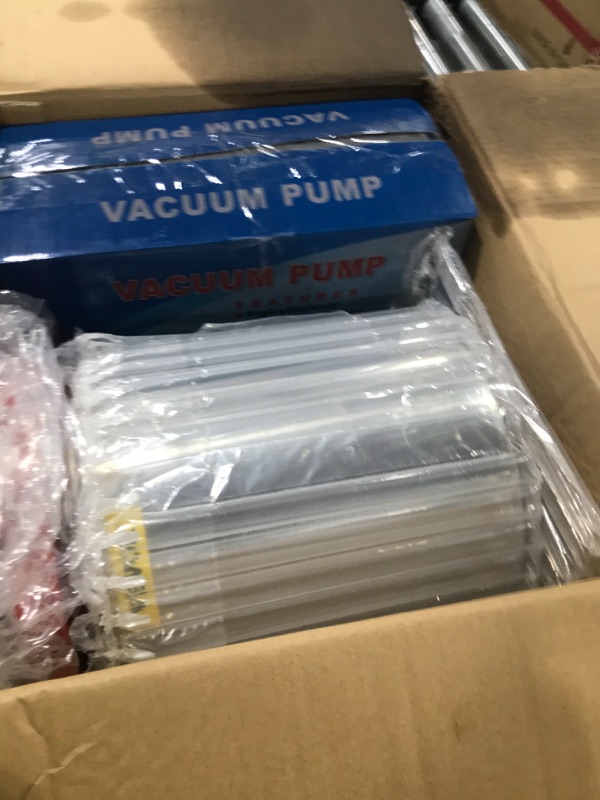 Photo 3 of 5CFM Single-Stage 5 Pa Rotary Vane Economy Vacuum Pump 3 CFM 1/4HP Air Conditioner Refrigerant HVAC Air Tool R410a 1/4" Flare Inlet Port, Blue