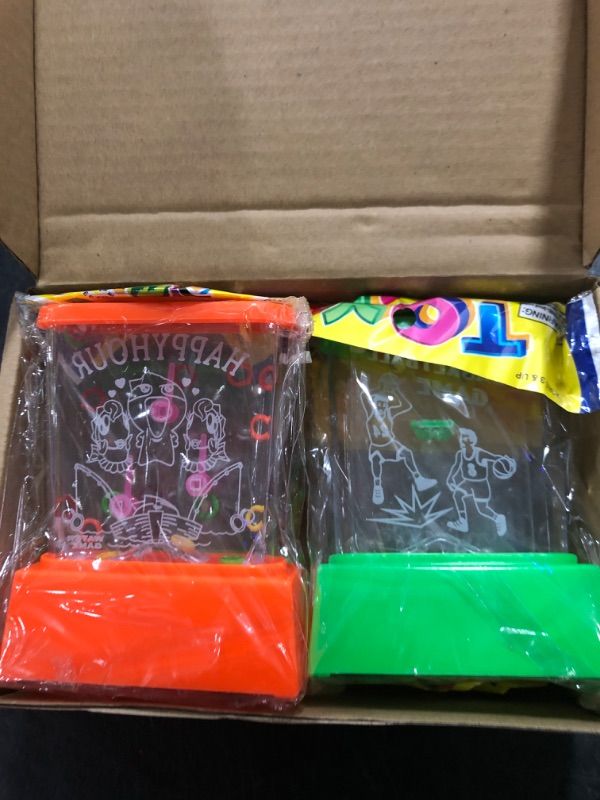 Photo 1 of 4 Pieces Handheld Water Game Arcade Water Tables for Beach Toys Party Favor Fish Rings for Different Ages Basketball Fun Gifts for Men Retro Pastime, Without Water (Chic Style)