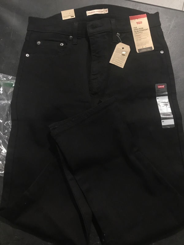 Photo 2 of Levi's Women's 724 High Rise Straight Crop Jeans 31 Soft Black