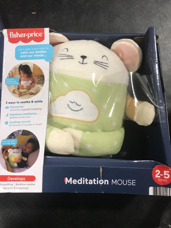 Photo 2 of Fisher-Price Meditation Mouse, plush toy with soothing sounds guided meditation and music for kids 2 to 5 years old