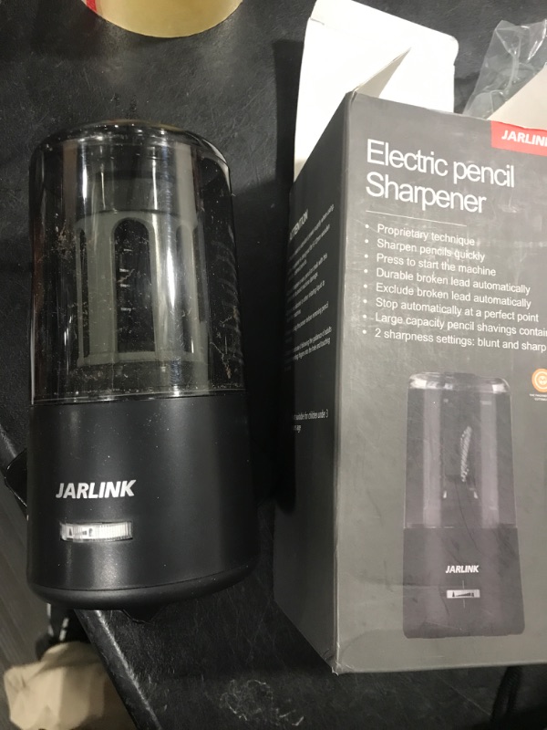 Photo 1 of JARLINK Electric Pencil Sharpener, Heavy Duty Pencil Sharpener for 6-12mm Colored Pencils, Auto Stop, Fast Sharpen in 3s, 8000 Sharpening Times, Ideal for School, Classroom, Teacher Supplies, Black