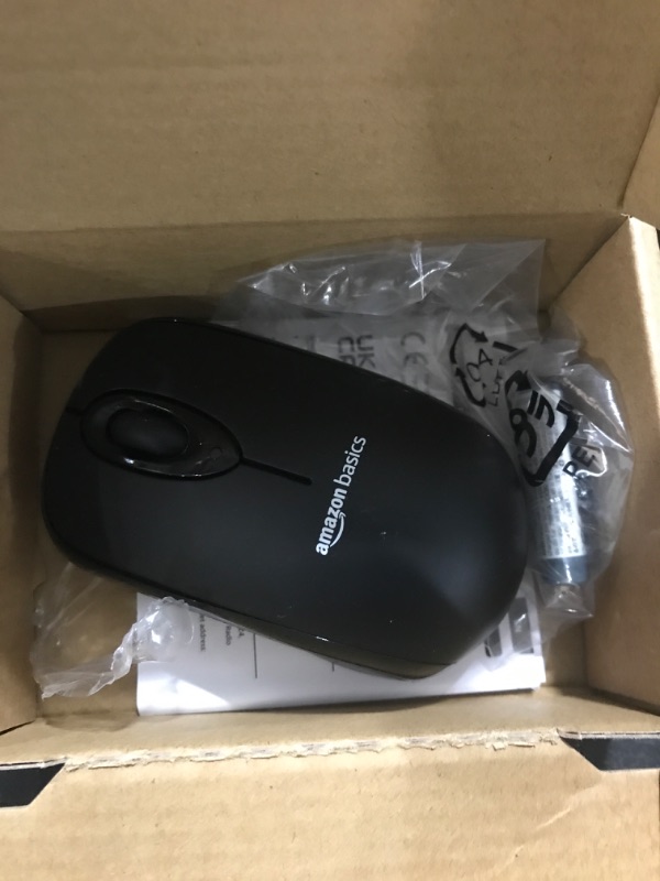 Photo 1 of Amazon Basics Wireless Computer Mouse with USB Nano Receiver - Black Black 1-Pack