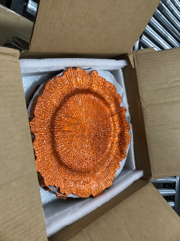 Photo 1 of 12 orange plastic dinner plates 