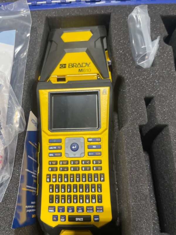 Photo 8 of Brady M610 Handheld Label Maker with Hard Case (M610-KIT). Durability Meets The widest Range of Data Entry Options. Replaces BMP61,Yellow/Gray, Large