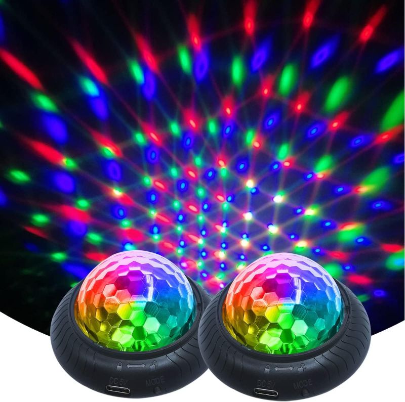 Photo 1 of kismee Disco Party Light Night Light 2 in 1 Flashes with Music Sound Activated Multicolor Disco Ball Rechargeable Battery Operated Mini Disco Ball… 2 pack