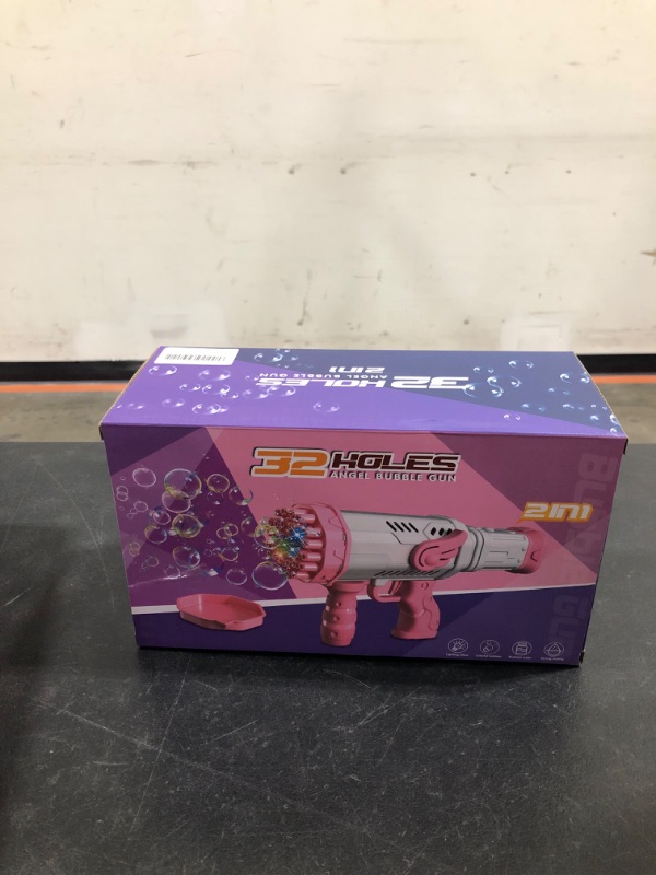 Photo 1 of 2 Packs Bubble Guns with Lights, Bubble Machine Gun with 2 Bubble Solution, Automatic Bubble Blower Maker for Toddlers Summer Outdoor Activity, Bubble Blaster Party Favors, Kids Birthday Gift 2 Bubble Guns - Blue & Pink