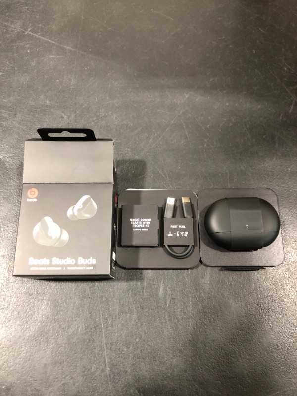 Photo 2 of Beats Studio Buds - True Wireless Noise Cancelling Earbuds - Black with AppleCare+ (2 Years) Black Studio Buds w/ AppleCare+