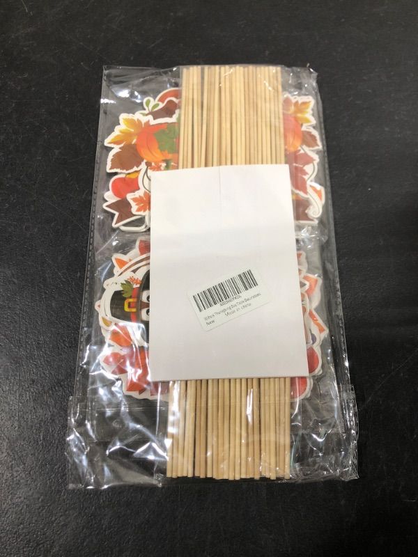 Photo 1 of 30 Pack Happy Thanksgiving Centerpieces for Tables, Fall Thanksgiving Table Decorations, Autumn Pumpkin Maple Leaves Turkey Table Toppers for Thanksgiving Day Party Decortions Supplies Home Decor