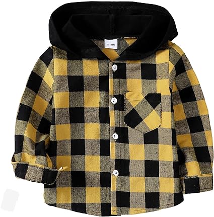 Photo 1 of 7T- Baby Toddler Boys Long Sleeve Shirt Plaid Flannel Button Down Shirts Christmas Outfit Top Jacket Fall Winter Clothes 