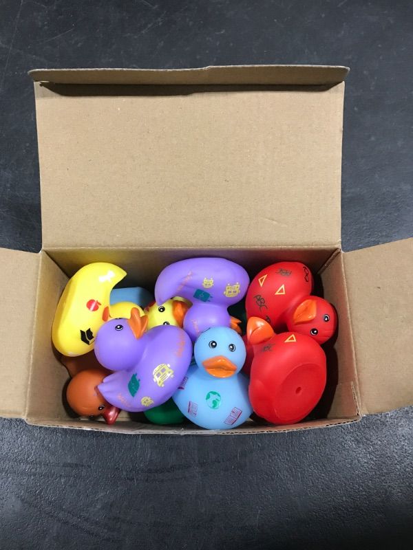 Photo 2 of Back to School Gift for Student 2'' Welcome Back to School Rubber Duck Mini Rubber Duck for First Day of School Party Supplies Float Duck Bath Toy for Boy Girl School Classroom Exchange Prize (24 Pcs)