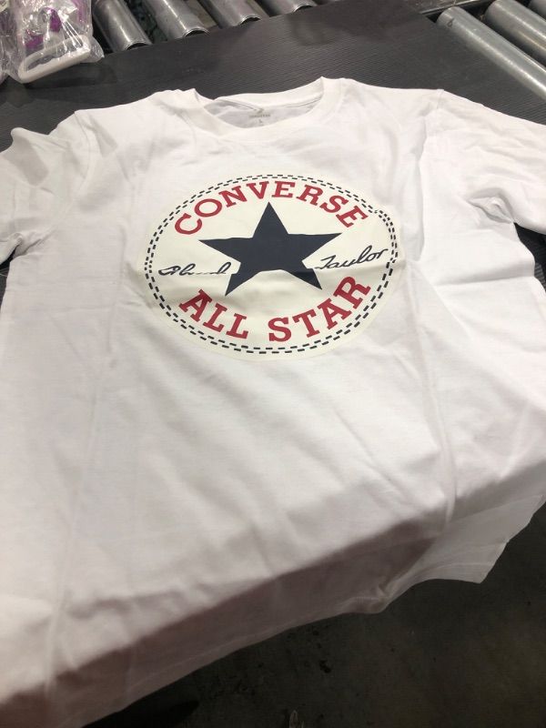 Photo 2 of Converse Boy S Short Sleeve Graphic Cotton T-Shirt (Red/Navy) SIZE M