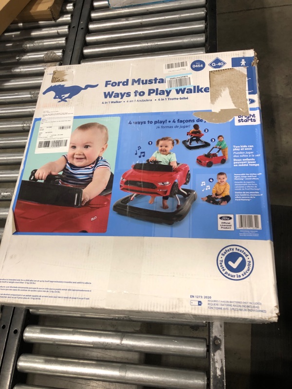 Photo 1 of Bright Starts Ways to Play 4-in-1 Walker - Ford Mustang, Red, Ages 6 Months +, Red Ford Mustang Mustang Red