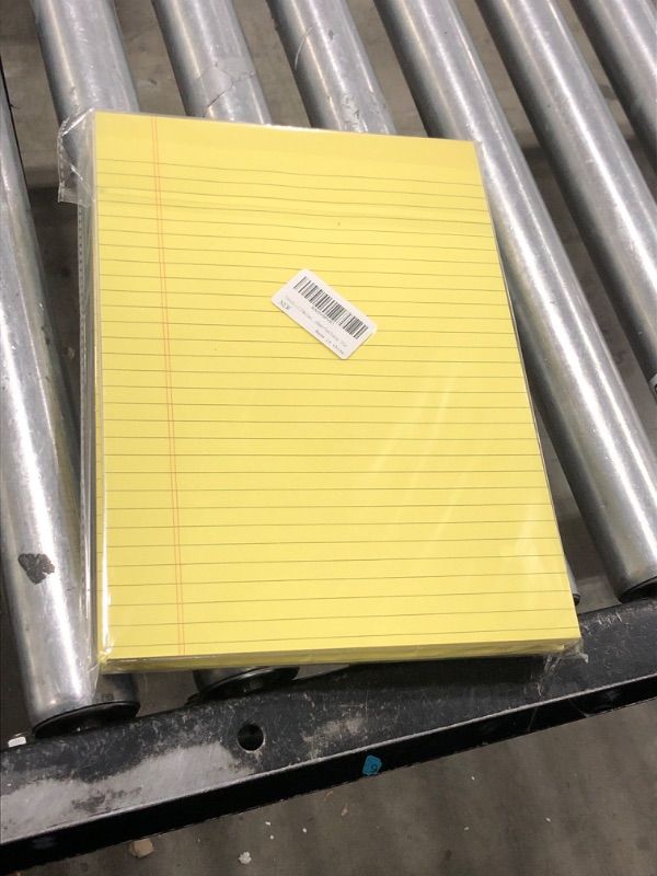 Photo 2 of 8.5 x 11.75 Inch Legal Pads 4 Pack Note Pads 30 Lines Glue Top Notepad with 50 Sheets Double-Sided Printing Writing Pad Yellow 100gsm Thick Paper Legal Pad 9mm Wide Ruled Note Pad with Hardback 