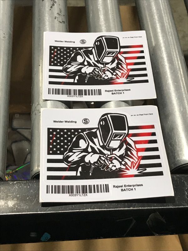 Photo 2 of *2 Pack* Welder Welding Vinyl Decal Sticker - for Toolboxes, Lockers, Cars, Trucks, Windows, Laptops, Cups and More - 5 Inches at Largest Point (American Welder) 