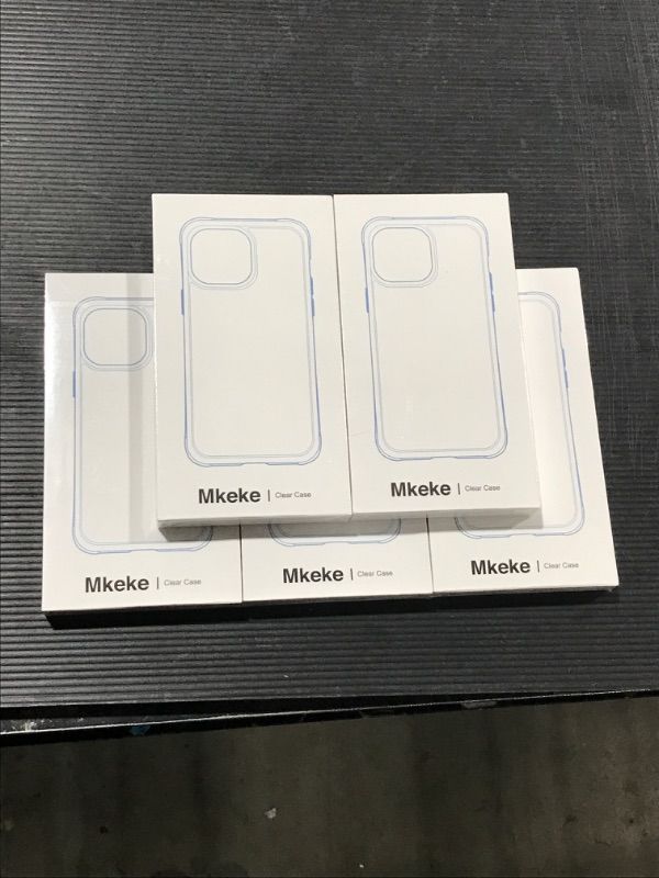 Photo 2 of **5 Pack** Mkeke for iPhone 14 Case & iPhone 13 Case Clear, [Anti Yellowing] Phone Case for iPhone 13 & 14 with Protective Bumper for Apple iPhone 14/iPhone 13 6.1''[Military Grade Protection] 