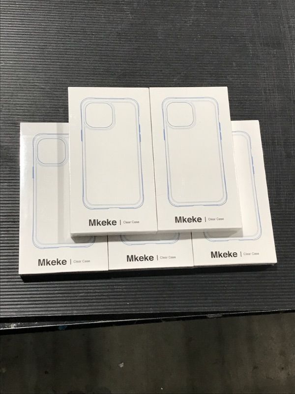 Photo 1 of **5 Pack** Mkeke for iPhone 14 Case & iPhone 13 Case Clear, [Anti Yellowing] Phone Case for iPhone 13 & 14 with Protective Bumper for Apple iPhone 14/iPhone 13 6.1''[Military Grade Protection] 