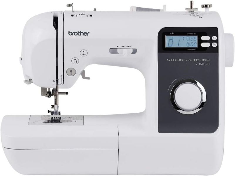 Photo 1 of Brother ST150HDH Sewing Machine, Strong & Tough, 50 Built-in Stitches, LCD Display, 9 Included Feet & Sewing and Embroidery Bobbins 10-Pack, SA156,Clear Sewing Machine 