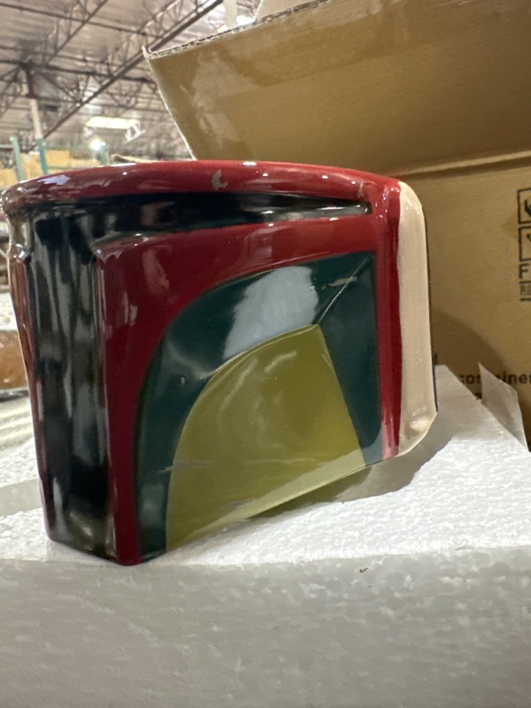 Photo 2 of 4 COUNT- Silver Buffalo Star Wars Boba Fett’s Helmet with Battle Scars Ceramic 3D Sculpted Mug, 20 Ounces Multicolour