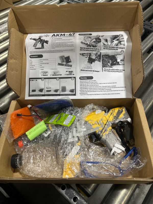 Photo 1 of CAISSA Electric with Gel Ball Blaster, Gel Ball Blaster Automatic, with 20000+ Water Beads and Goggles, for Outdoor Activities - Shooting Team Game, Ages 12+, Yellow