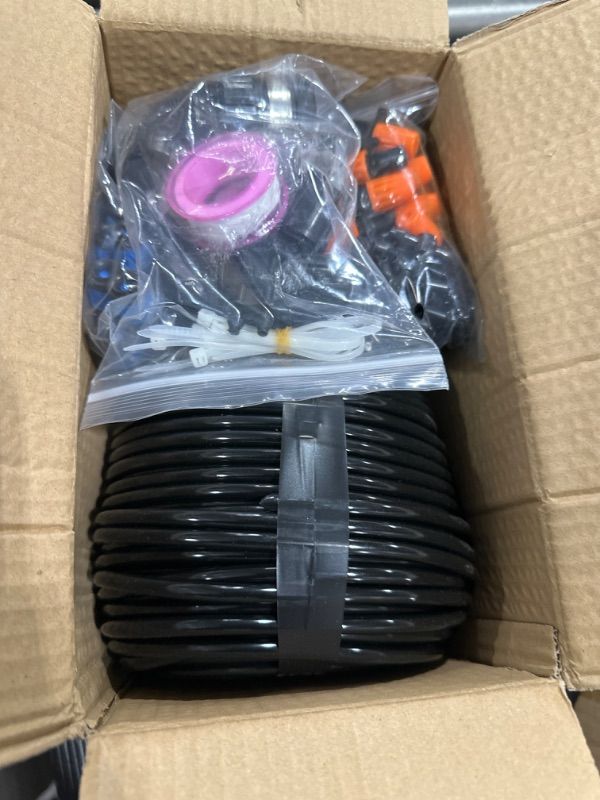 Photo 2 of 223FT Automatic Drip Irrigation Kits, Garden Watering System for Greenhouse, Yard and Lawn - with 1/2 inch 1/4 inch Distribution Tubing Hose Drip Emitters Adjustable Misting Sprinkler Fittings