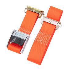 Photo 1 of 2 in. x 12 ft. 2000 lbs. Orange Cambuckle Ratchet Strap for X-Track/E-Track Systems (2-Pack)

