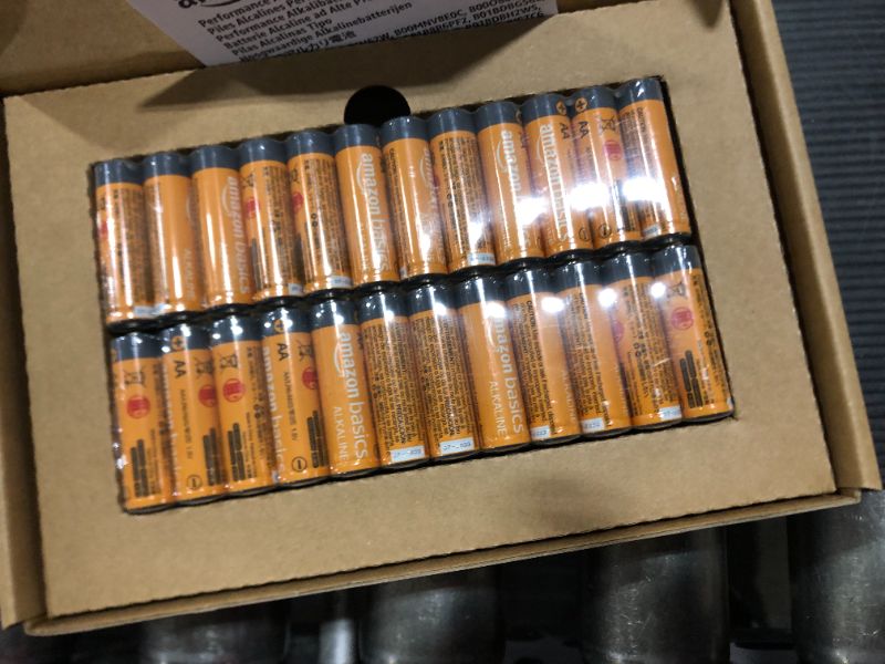 Photo 1 of Amazon Basics 48 Pack AA High-Performance Alkaline Batteries, 10-Year Shelf Life, Easy to Open Value Pack 48 Count (Pack of 1)
