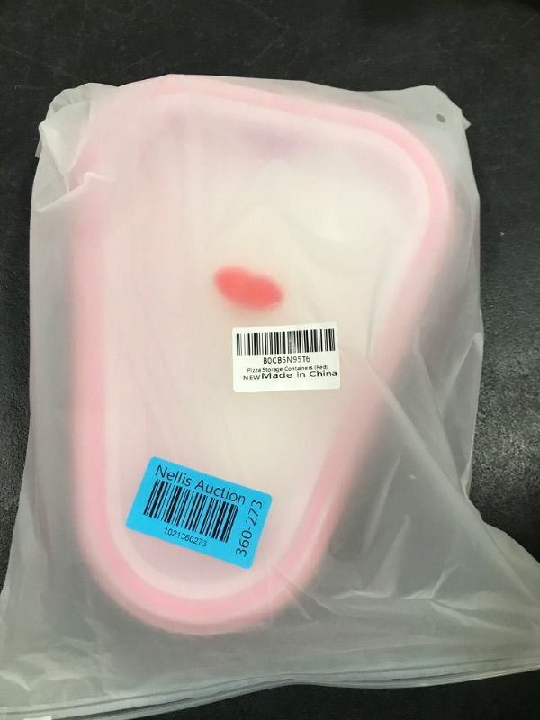 Photo 1 of Mcsfipcaser Pizza Storage Containers,Collapsible with Lids Pizza Slice Container with 5 Microwavable Serving Trays,Adjustable Silicone Pizza Box Pack,to Organization and Space Saver Reusable (Red)