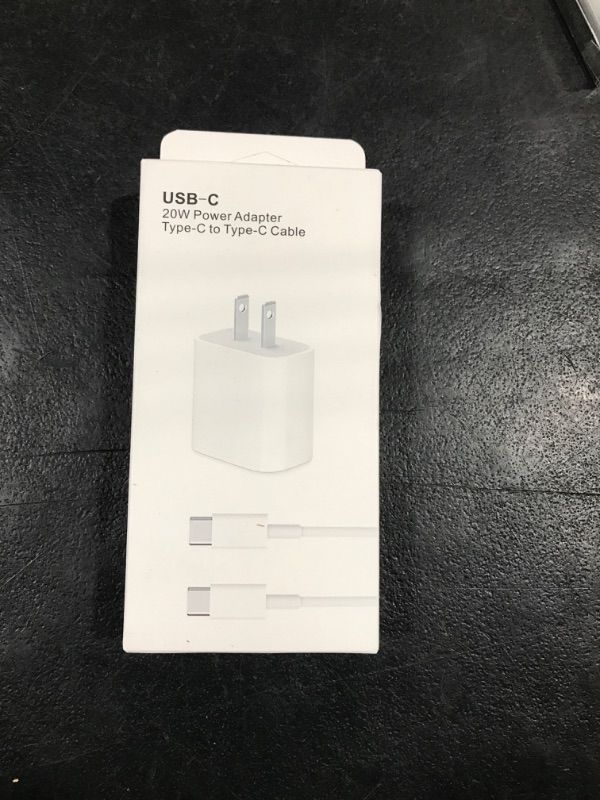 Photo 2 of 20W USB C Fast Charger,Compatible with iPad Pro 12.9inch 6th/5th/4th/3rd; iPad Pro 11inch 4th/3rd/2nd/1st; iPad Air 4/5th; iPad 10th;Ipad Mini 6th, PD Wall Charger with 6.6ft USBC to C Charging Cable