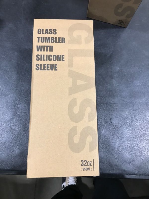 Photo 1 of 40 OZ GLASS WATER BOTTLE WITH SILICONE COVER  