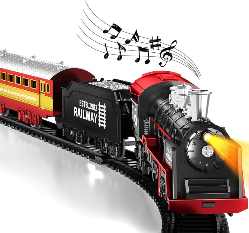 Photo 1 of Doloowee Mini Christmas Train ElectricTrain Set with Retro Classic Steam?18pcs? Light & Sounds, Gift for Kids, Boys & Girls 3-6 Years 